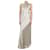 Autre Marque Robe longue asymétrique en satin métallisé crème - taille UK 10 Polyester Écru  ref.1084601