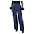 Autre Marque Pantalon tailleur droit en laine mélangée bleu - taille M Polyester  ref.1084602