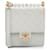 Bolsa transversal branca mini pérolas chique Chanel Branco Couro Bezerro-como bezerro  ref.1084697