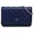 Chanel Blue CC Quilted Lambskin Wallet On Chain Leather  ref.1084766