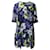 Robe à manches courtes à imprimé floral Erdem Emmie en soie bleue  ref.1084958