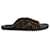 Fendi Zucca Crisscross Slide Sandals in Brown Canvas Cloth  ref.1085086