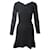 Vestido de malha canelado Sandro Paris em algodão preto  ref.1085107