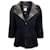 Giacca Chanel Boucle nera con colletto in pelle Nero Lana  ref.1085814