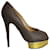 Zapatos de tacón con plataforma peep-toe de cuero gris Charlotte Olympia  ref.1085912