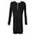 Balmain Mini-robe en viscose noire avec bordures en tulle à volants, col en V, manches longues Fibre de cellulose  ref.1085934