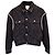Sandro Paris Veste en Jean Oversize Ornée de Strass en Coton Noir