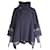 Marni Leather-Trimmed Cape Jacket in Navy Wool Navy blue  ref.1085966