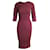 Zac Posen Quarter Sleeve Midi Dress in Burgundy Polyester Dark red  ref.1086060