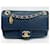 Linda bolsa Chanel 21 cm em couro e padrão Chevron Azul.  ref.1086272