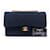 Magnificent Chanel Timeless shoulder handbag in navy jersey Navy blue Cotton  ref.1086273