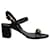 Céline Celine Triomphe Block Heel Sandals in Black Calfskin Leather Pony-style calfskin  ref.1086333