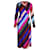 Diane Von Furstenberg Vestido cruzado a rayas en seda multicolor  ref.1086372