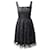 Anna Sui Ärmelloses, plissiertes Spitzenkleid aus schwarzem Polyester  ref.1086391