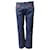 Prada Jeans com acabamento em couro e perna reta em algodão azul  ref.1086401