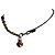 Collana girocollo Louis Vuitton con perle annodate in metallo color oro e pelle nera D'oro - vista 3