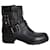 Valentino Garavani Rockstud Biker Boots in pelle di vitello Nera Nero Vitello simile a un vitello  ref.1086421