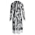 Vestido midi de sarja plissada com estampa de renda Erdem Franca em poliéster multicolorido Multicor  ref.1086476