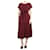 Weekend Max Mara Burgundy short-sleeved midi dress with belt - size UK 12 Red Acetate  ref.1086598