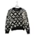 ***LOUIS VUITTON (Louis Vuitton)  Suéter de tricô com gola redonda e monograma distorcido Cinza Lã  ref.1086622