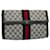 GUCCI GG Canvas Sherry Line Clutch Bag Gray Red Navy 41 014 3087 30 auth 54692 Grey Navy blue  ref.1086659