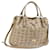 Logogramme MCM Vicetos 2way Sac à Main PVC Cuir Beige Auth 54513  ref.1086778