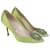 Manolo Blahnik Zapatos de tacón Hangisi verde claro Lienzo  ref.1086961