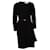 Valentino, vestido negro de corte A con cinturón Seda  ref.1087051
