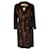 Autre Marque Fendi, Lasercut mink and leather coat Brown Fur  ref.1087061