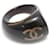 Coco Crush Chanel Coco ring Black Golden Acrylic  ref.1087082