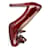 Zapatos de tacón con detalle de placa de metal y borlas de Prada en cuero color burdeos  ref.1087095