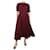 Autre Marque Burgundy short-sleeved gathered midi dress - size UK 10 Dark red Polyester  ref.1087193