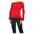 Diane Von Furstenberg Top rosso con maniche svasate a coste - taglia XS Viscosa  ref.1087195
