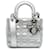 Dior Silver Small Cannage Lady Dior My ABCDior Silvery Leather Pony-style calfskin  ref.1087250