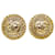 Chanel Gold CC Clip On Earrings Golden Metal Gold-plated  ref.1087279