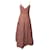 Maje Tiered Strappy Sleeveless Maxi Dress in Peach Taffeta Polyester Pink  ref.1087747