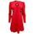 Autre Marque Vivetta Red / Black Floral Applique Dress Viscose  ref.1088693