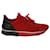 Hermès Hermes Miles Low-top Sneakers in Red Canvas Leather  ref.1088749