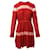Giambattista Valli Long Sleeves Lace Trim Dress in Red Viscose Cellulose fibre  ref.1088763