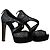 Tacchi Miu Miu con plateau in glitter argento Metallico - vista 3