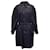 Cappotto Marni a quadri con cintura in lana vergine nera e blu Nero  ref.1089285