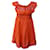 Mary Katrantzou Marietta – Schulterfreies, besticktes Minikleid aus orangefarbener Viskose Zellulosefaser  ref.1089314
