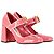 Décolleté Prada Mary Jane in vernice rosa - vista 3