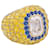inconnue anel de ouro branco, diamante marrom 2,57 quilates, pedras coloridas.  ref.1089815