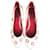 ballerines Louis Vuitton p 39 Cuir Toile Blanc Rouge  ref.1090217