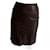 Christian Dior Falda de cuero marrón Dior Marrón oscuro Piel de cordero  ref.1090391