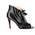 Botins Christian Louboutin com bico aberto em couro preto  ref.1090716