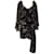 Autre Marque Dodo Bar Or Black / Gold Metallic Long Sleeved Velvet Dress  ref.1091524