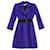Saint Laurent Rive Gauche Vintage Purple / Black Trimmed Long Sleeved Patent Leather Belted Wool Dress  ref.1091525