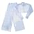 Autre Marque Off white/Conjunto Saia e Calça Listras Azuis Azul Algodão  ref.1091560